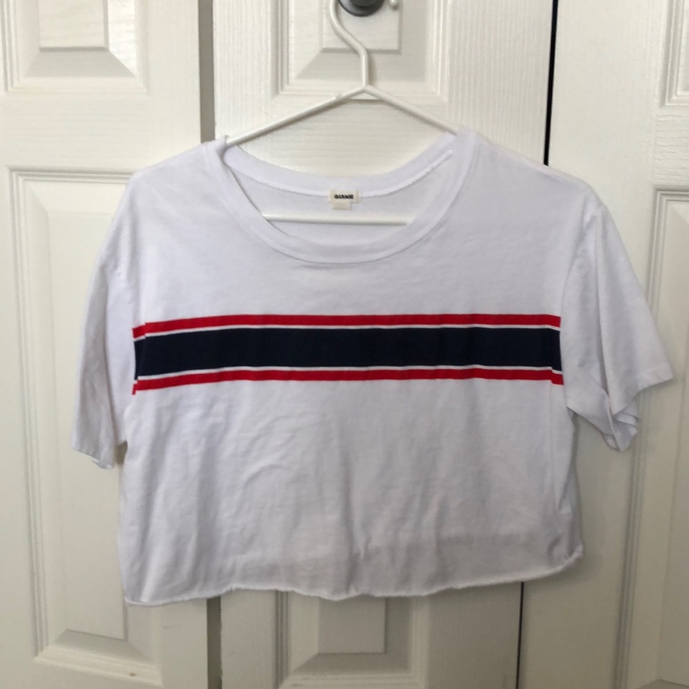 Garage crop top with 3 stripes